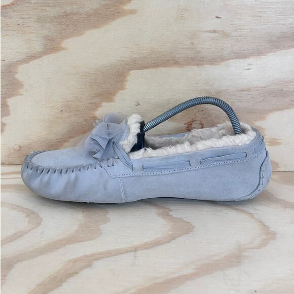 UGG -Dakota Tulle Bow Dusk Shearling -Slippers -Gray -Women's -11.5 -S/N 1020030 - Picture 4 of 9
